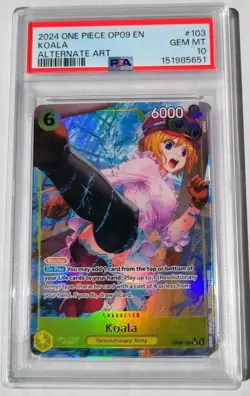 One Piece PSA 10 GEM MINT Koala Revolutionary Army Alt Art English Card OP09 103 - Image 1