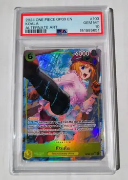 One Piece PSA 10 GEM MINT Koala Revolutionary Army Alt Art English Card OP09 103 - Image 3