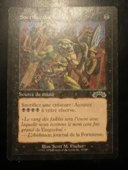 mtg magic culling the weak exodus FRENCH vf fr sacrifice des faibles exode - Image 1