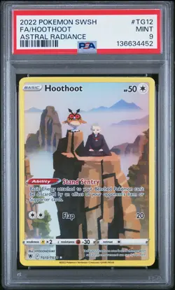2022 POKEMON SWORD & SHIELD ASTRAL RADIANCE #TG12 FULL ART/HOOTHOOT PSA 9 - Image 1