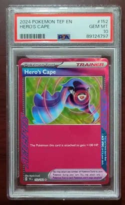 Pokemon Scarlet & Violet Temporal Forces Hero's Cape #152 PSA 10 Gem Mint - Image 1