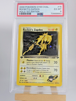 2000 POKEMON GYM CHALLENGE #15 ROCKET'S ZAPDOS 1ST EDITION HOLO - PSA 6 - Image 3