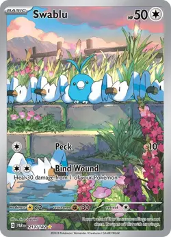 Pokemon TCG Swablu Paradox Rift 213/182 Holo Illustration Rare - Image 1
