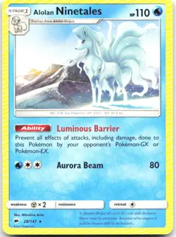 Alolan Ninetales 28/147 Rare Burning Shadows Pokemon Near Mint - Image 1