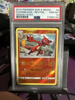 2019 Pokemon sun and moon Charmeleon – Rev.foil hidden fates Gem MT 10 - Image 1