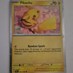 Pokemon Pikachu 051/162 SV05: Temporal Forces Common Stamped Holo 70 HP - Image 1