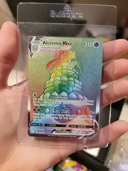 Pokemon Alcremie VMAX TCG Shining Fates Rainbow Card 073/072 Secret Rare - Image 1