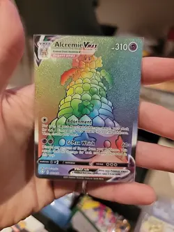 Pokemon Alcremie VMAX TCG Shining Fates Rainbow Card 073/072 Secret Rare - Image 3