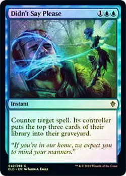 Didn't Say Please FOIL Throne of Eldraine NM Blue Common MAGIC MTG CARD ABUGames - Image 1