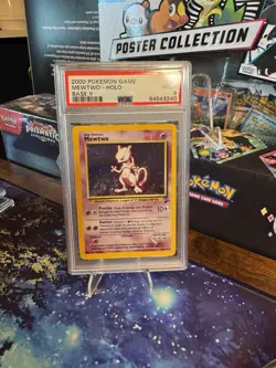 Pokemon TCG Mewtwo Base Set 2 Holo Rare Card 10/130 Vintage WOTC MP - Image 3