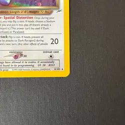 2000 Dark Porygon 2 8/105 Holo Rare Pokemon Card - Neo Destiny Set - Image 3