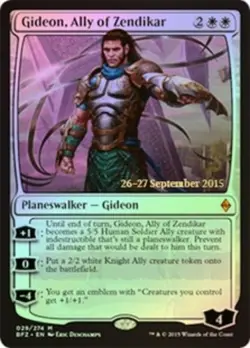 MTG Gideon, Ally of Zendikar - Foil - Prerelease Promo, Prerelease & Release Pro - Image 1