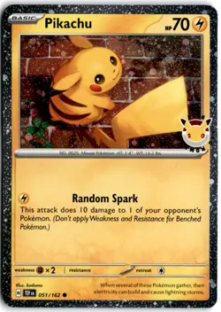 Pikachu - (Cosmo Holo) Pokemon Day 2026 Promo 051/162 NM - Image 1