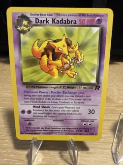 Dark Kadabra Pokemon Card 50 HP 39/82 Team Rocket 2000 Pokemon TCG Card Stock - Image 1