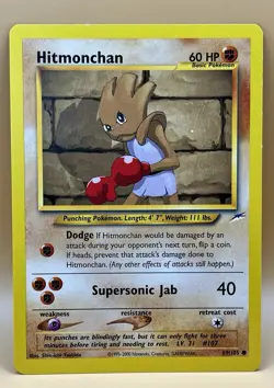 Hitmonchan 69/105 – Neo Destiny - NM - WOTC 2000 Vintage Pokemon TCG - Image 1