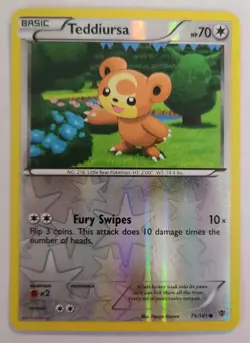 Pokemon TEDDIURSA 75/101 Reverse Holo Plasma Blast - Light Play 🍒 - Image 2