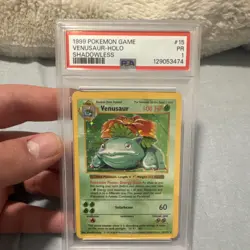 Pokemon Venusaur 15/102 Base Set Shadowless Holo Rare PSA 1 1999 English - Image 1