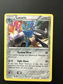 Pokemon TCG Lucario 63/124 Cosmos Holo Rare Pokemon XY Fates Collide - Image 2