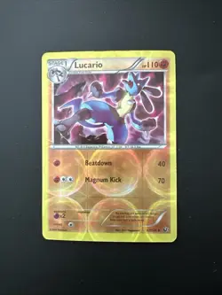 POKEMON LUCARIO 47/124 REVERSE HOLO RARE FATES COLLIDE LP - Image 1