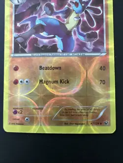 POKEMON LUCARIO 47/124 REVERSE HOLO RARE FATES COLLIDE LP - Image 5