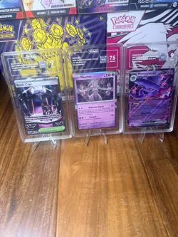 Pokemon TAG 7.5 9 Lot Of 3 Holo Rare Full Art Sir Ir Ar Vmax Mewtwo Mismagius - Image 1