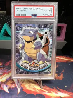 1999 Topps Blue Topps Label Pokemon T.V. Blastoise #8 PSA 8 - Image 1