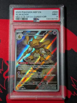 2025 POKEMON MEP EN-ME BLACK STAR PROMO #009 ALAKAZAM PSA 9 - Image 1