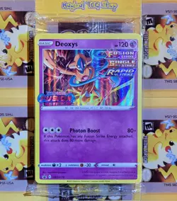 Pokemon Deoxys Sealed Black Star Promo SWSH170 Holo Fusion Strike Prerelease - Image 1