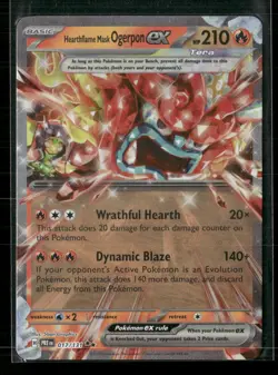 Hearthflame Mask Ogerpon ex 017/131 Prismatic Evolutions Pokemon Holo NM - Image 1