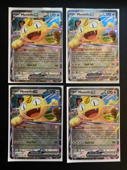 Pokemon Meowth ex 062/088 x4 Me03: Perfect Order NM/Pack Fresh - Image 1
