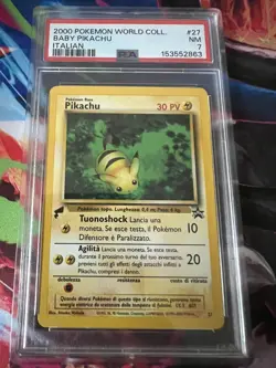 Pokemon World Collection ITALIAN Baby Pikachu 27 PSA 7 - Image 1