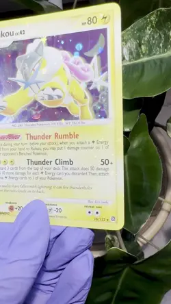 Pokemon D & P Raikou w/HOLO BLEED Secret Wonders 16/132 - Bonus Suicune - LP - Image 2