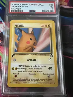 Pokemon Snap Pikachu PSA 7 World Collection Spanish Promo 26 2000 TCG - Image 1