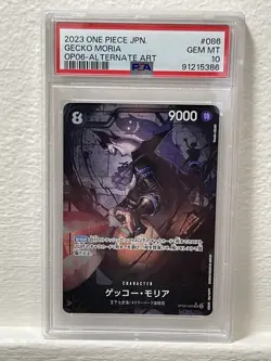 OP06-086 ONE PIECE TCG CCG GECKO MORIA PSA 10 SR Parallel Alt Art Japan - Image 1