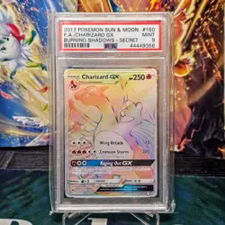 2017 Pokemon Sun & Moon FA Charizard GX Burning Shadows Secret PSA 9 - Image 1