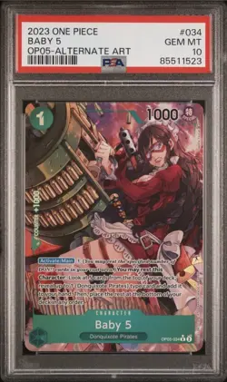 2023 One Piece BABY 5 Awakening Of The New Era Alternate Art OP05 #034 PSA 10 - Image 1
