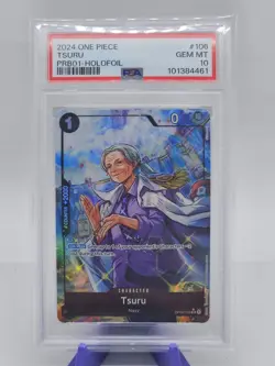 ONE PIECE PRB-01 The Best Tsuru OP02-106 Full Art English PSA 10 GEM MINT - Image 1