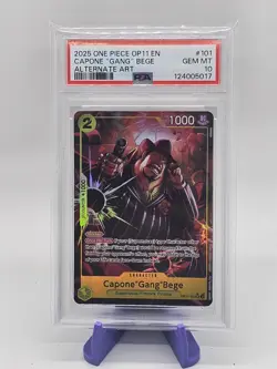 One Piece TCG CCG OP11-101 Capone Gang Bege PSA 10 Alt Art Fist of Divine Speed - Image 1