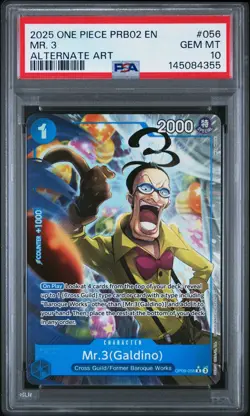 One Piece - Premium Booster Vol. 2 - Mr. 3 (Galdino) PRB02-009 Alt Art PSA 10 - Image 1
