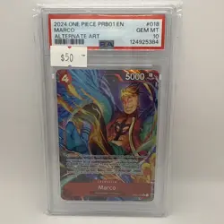 2024 One Piece Marco Prb01 Alternate Art #018 Psa 10 - Image 1