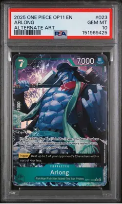 2025 One Piece Op11-023 Arlong Alternate Art English Free Shipping PSA 10 - Image 1