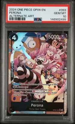 PSA 10 2024 ONE PIECE OP06 WINGS OF THE CAPTAIN 093 PERONA ALT ART - Image 1