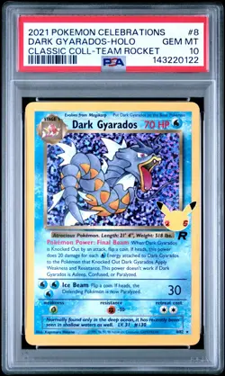 2021 POKEMON CELEBRATIONS CLASSIC COLLECTION #8 DARK GYARADOS-HOLO PSA 10 - Image 1
