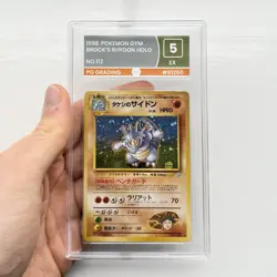 Pokemon 1998 Gym Heroes HOLO Brock's Rhydon PG Graded 5 Card Rare TCG Retro WOTC - Image 3