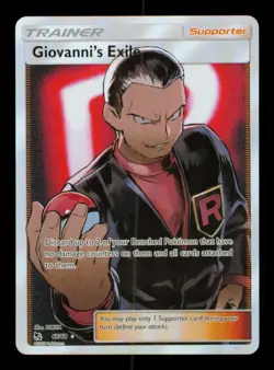 Pokemon Card Giovanni's Exile 67/68 Hidden Fates Full Art Trainer NM 2019 - Image 1