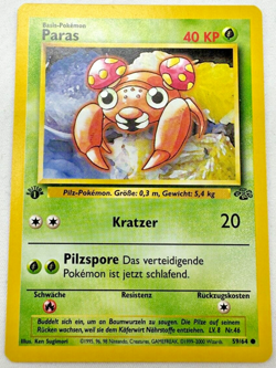Pokemon Karte TCG Paras 59/64 Dschungel no Holo Rare Vintage WOTC Deutsch - Image 1