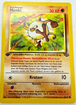 Pokemon Karte TCG Menki 55/64 Dschungel no Holo Rare Vintage WOTC Deutsch - Image 1