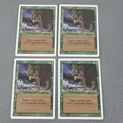MtG 4x Giant Growth Revised Magic the Gathering (Instant) Playset +3/+3 For Turn - Image 1