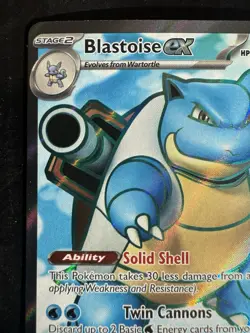 Pokemon Blastoise ex Ultra Rare Full Art Holo 184/165 Scarlet & Violet 151 (NM) - Image 3