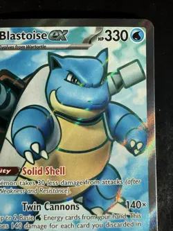 Pokemon Blastoise ex Ultra Rare Full Art Holo 184/165 Scarlet & Violet 151 (NM) - Image 4